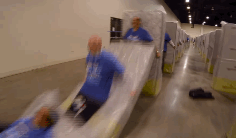 World’s largest human mattress dominoes in 2016